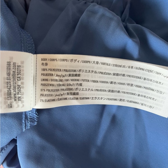 Abercrombie Blue Asymmetrical Cinched Midi Dress - Picture 8 of 9